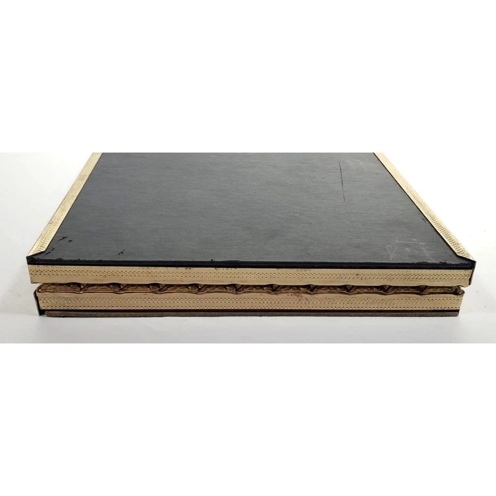 Vintage Double Picture Frame Brass Metal 8X10 Free Stand Portrait‎